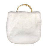 Solid Faux Fur Tote Crossbody Bag
