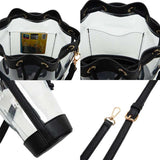 Solid Faux Leather Transparent Bucket Bag
