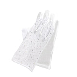 Stone Embellished Mesh Dressy Wedding Gloves