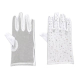 Stone Embellished Mesh Dressy Wedding Gloves