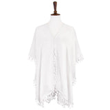 Tassel Trimmed Solid Cover Up