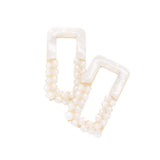 Celluloid Acetate Faceted Beaded Open Rectangle Earrings