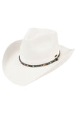 C.C Multi Colored Trim Band Knitted Cowboy Hat