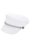 C.C Rope with Button Deco Solid Color Cotton Fish Man Cap