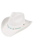 C.C Turquoise Stone with Beaded String Band Cowboy Hat