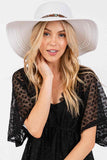 Evil Eye and Multi Design Band Wide Brim Straw Hat
