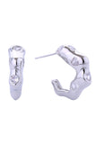 14K Abstract Hoop Post Earrings