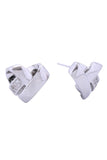14K Broken Heart Pave CZ Post Earring