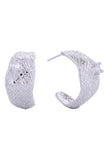 14K CZ Accent Crescent Post Earrings
