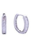 14K Cascade Pave CZ Huggie Earrings