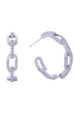14K Chain Link Hoop Earrings