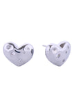 14K Chic Pave CZ Heart Post Earrings