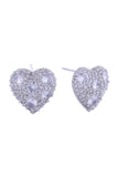 14K Cluster CZ Heart Post Earrings