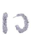 14K Crinkled Hoop Post Earrings