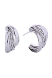 14K Crossover Hoop Post Earrings