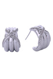 14K Crossover Pave CZ Post Earrings