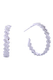 14K Crystal Baguette Hoop Earrings