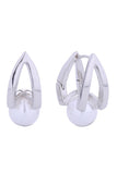 14K Cultured Pearl Huggie Earrings