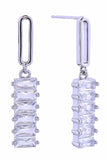 14K Dangling Pave CZ Post Earring