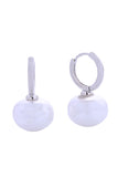 14K Dangling Pearl Huggie Earrings