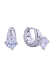 14K Diamond Ring Pave CZ Huggie Earring