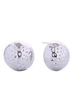 14K Dimpled Round Stud Earrings