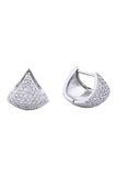 14K Dipped Huggie Earring Cz Paved Earring