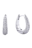 Versatile 14K Dipped Huggie Hoop Cz Paved Earring