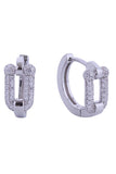 Elegant 14K Huggie Hoop Cz Paved Earring