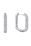 Stunning  14K Dipped Huggie Hoop Cz Paved