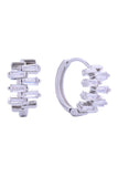 14K Disorganized CZ Huggie Earrings