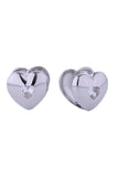 14K Double Heart Huggie Earrings