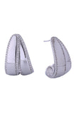 14K Double Layer C Hoop Earrings
