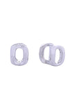14K Double Oval Huggie Earrings