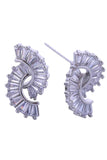 14K Double Swirl Pave CZ Post Earring