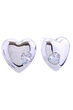 14K Dreamy Heart Pave CZ Post Earring