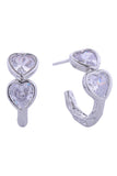 14K Duo Heart CZ Post Earring