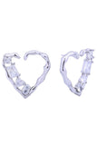 14K Embrace Heart Pave CZ Post Earring