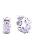 14K Eternity Heart CZ Huggie Earring