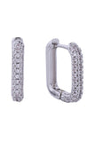 14K Fine Pave CZ Huggie Earrings