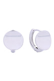 14K Flat Disk Huggie Earrings