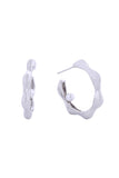 14K Floating Pearl Hoop Earrings