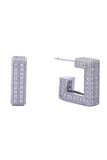 14K Geometric Pave CZ Post Earrings