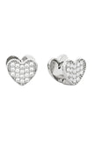 Elegant 14K Gold/White Dipped Huggie Earring Cz Paved