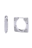 Timeless 14K Gold/White Dipped Huggie Hoop Cz Paved Earring