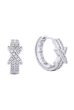 14K Dipped Huggie Hoop Cz Paved Earring