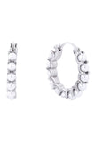 14K Gold/White Dipped Pearl Pin Catch Hoop Earring