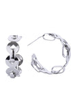 Versatile 14K Gold White Dipped Post Hoop Earring