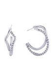 14K Gold/White Dipped Post Hoop Earring