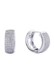 Trendy 14K Gold/White Gold Dipped Huggie Hoop Cz Paved